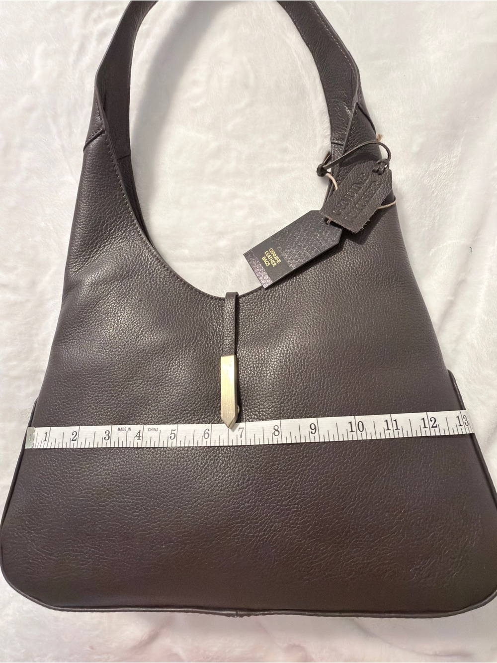Classic Brown Leather Shoulder Bag - Picture 4 of 5